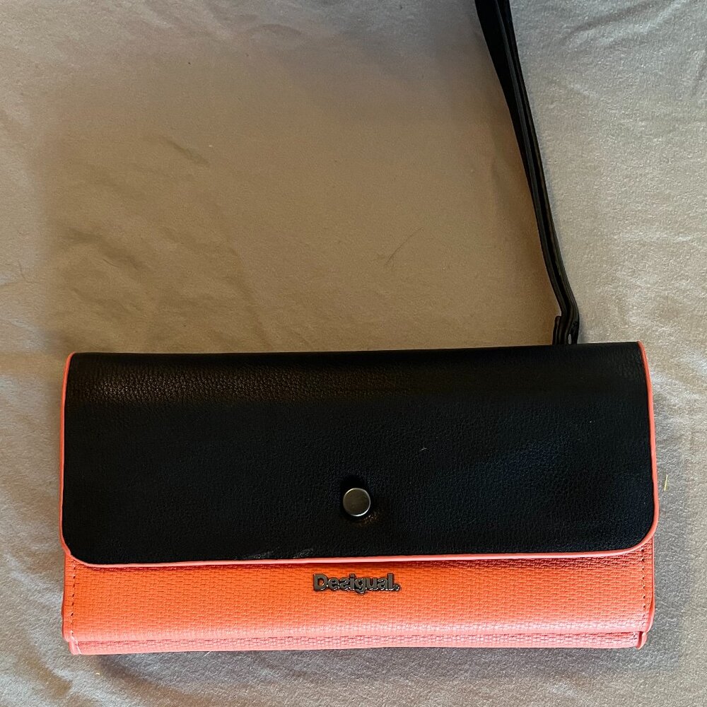 Desigual Black & Pink Reversible Clutch